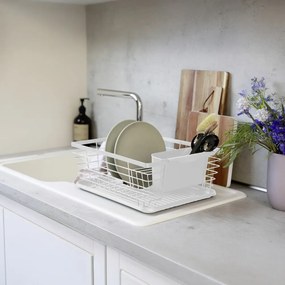 Scolapiatti bianco opaco in metallo 36x30 cm Drip – Wenko