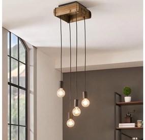 Eglo 43591 - Lampadario su corda LANA 4xE27/40W/230V