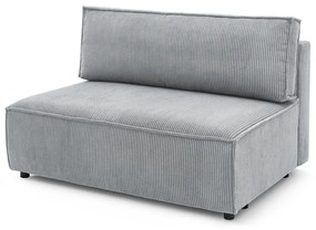 Modulo divano in velluto a coste grigio chiaro, pezzo centrale Nihad modular - Bobochic Paris