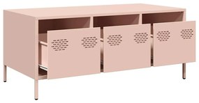 Tavolino rosa 101,5x50x43,5 cm in acciaio laminato a freddo