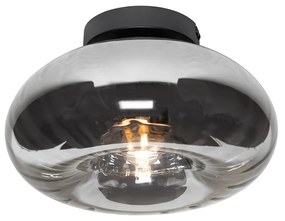 Plafoniera Art Déco nera con vetro fumé - Ayesha