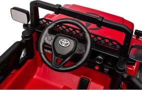 Macchina Elettrica per Bambini Fuoristrada Toyota Fj Cruiser 12V Telecomando Ruote in Gomma e Sedile in Pelle Rosso...