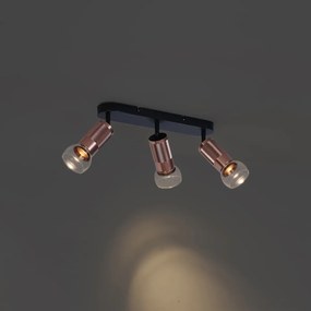 Faretto da soffitto arrotondato bronzo scuro 3 luci regolabile - Veerle