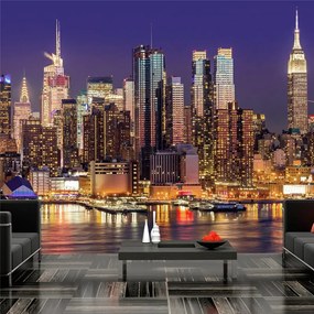 Fotomurale  NYC: Night City  Colore Marrone, Dimensioni e Misure 150x105