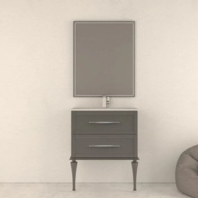 Piedino mobili da bagno (componibile) Tiffany in alluminio grigio nuvola H 35 cm 2 pezzi