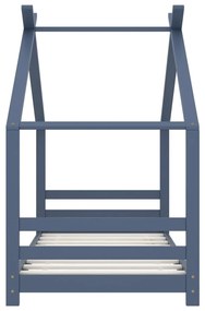 Giroletto per bambini grigio in legno massello di pino 80x160cm