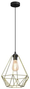 Lampadario a sospensione con filo BASKET 1xE27/60W/230V diametro 35 cm oro