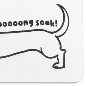 Tappetino da bagno bianco 39x60 cm Dachshund - Artsy Doormats