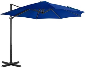Ombrellone A Sbalzo Con Palo İn Alluminio Azzurro 300 Cm /