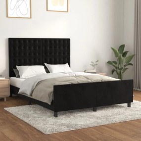 Giroletto Senza Materasso Nero 140x190 Cm İn Velluto /