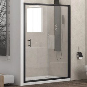 Box doccia nicchia 130cm con telaio colore nero KFN5000 - KAMALU
