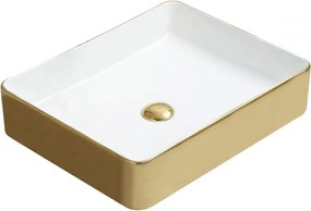 Mexen Estela lavabo da appoggio 50 x 40 cm, bianco/oro - 22105053