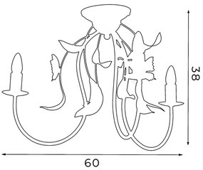 Lampadario fisso SUMMER 3xE14/60W/230V