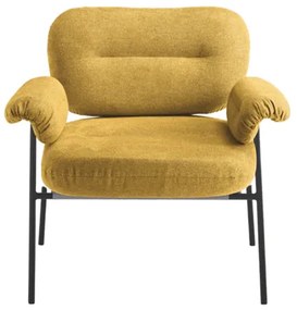 Poltrona in tessuto Giallo con struttura in metallo Nero CUKY