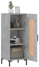 Credenza grigio cemento 34,5x34x90 cm in legno multistrato