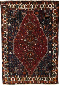 Shiraz Tappeto 170 x 250 Rosso (Iran) Annodato A Mano