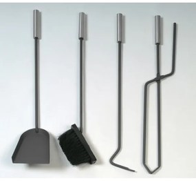 Strumenti per il caminetto 5 pz nero