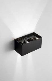 Double cube applique da esterno 20w 1490lm 3000k nero 20x10cm
