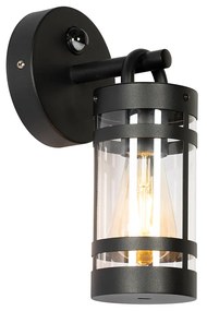 Lampada da parete per esterni nera IP44 con sensore di movimento - Ruben