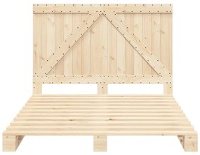 Giroletto con testiera 160x200 cm in legno massello di pino