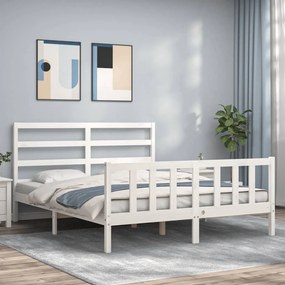 Giroletto Senza Materasso Bianco 160x200 Cm Legno Massello Pino /