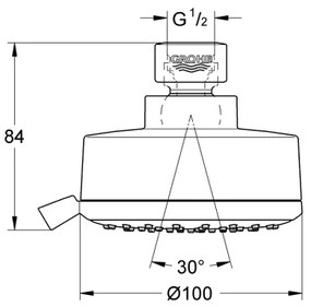 GROHE 27591001 - Soffione doccia TEMPESTA COSMOPOLITAN 100, 100 mm, cromo lucido
