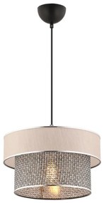 Lampada sospesa con cavo ERO 1xE27/60W/230V crema/grigio