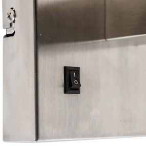 Lampada da parete intelligente in acciaio con paralume bianco crema incl. Wifi P45 - Bergamo