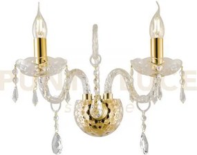 Applique a parete monalisa oro e trasparente 2 luci attacco e14 40x...