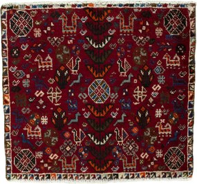 Shiraz Tappeto persiano 50x60 Rosso (Iran) Annodato A Mano