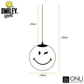 ONLI - Lampada a sospensione per bambini SMILEY su cavo 1xE27/15W/230V bianco