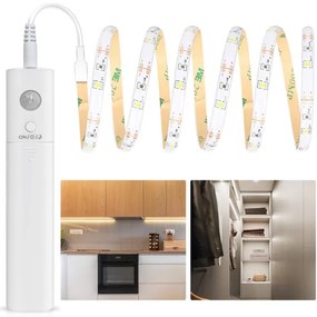 Aigostar - Striscia LED dimmerabile con sensore 1m LED/2W/4xAAA 3000K IP65