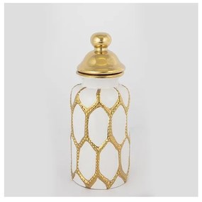 Vaso in ceramica 31x12,5 cm oro/bianco