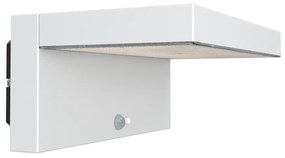 Applique LED Solare Minimal Bianca con Sensore di Movimento Colore  Bianco Naturale 4.000K