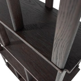 Libreria marrone scuro in rovere massiccio 90x186x30 cm Riss – WOOOD