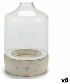 Portacandele Trasparente Pietra Cristallo 15,2 x 22,5 x 15,2 cm (8 Unità)