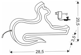 Lampada per bambini nera Cat - Candellux Lighting