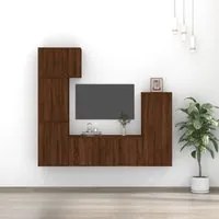 Set Mobili Porta TV 5 pz Rovere Marrone in Legno Multistrato 3188813