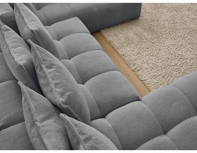 Divano angolare grigio scuro allungabile e con contenitore (penisola a destra/a U) con rivestimento in ciniglia Everest – Bobochic Paris