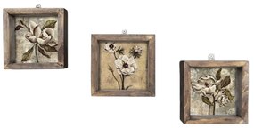 Set di 3 dipinti murali vintage, 15 x 15 cm - Evila Originals