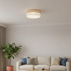 Plafoniera SIRJA DOUBLE BOHO 2xE14/15W/230V Ø 35 cm beige/crema