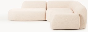 Divano angolare componibile 4 posti in bouclé con chaise longue Wolke