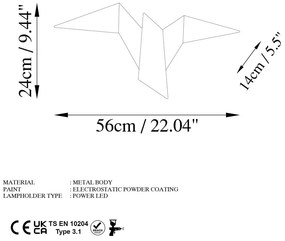 Lampada da parete a LED bianca Pacali - Opviq lights
