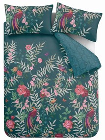 Biancheria da letto singola verde 135x200 cm Tropical Floral Birds - Catherine Lansfield