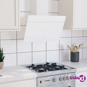 vidaXL Cappa a Parete 60 cm in Acciaio e Vetro Temperato Bianco