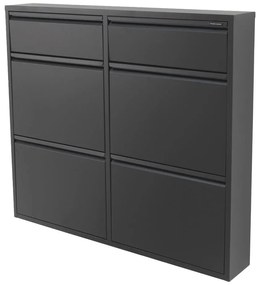 Scarpiera nera in metallo con ante ribaltabili 98x86x15 cm Billy – Spinder Design