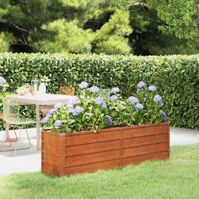 Letto Rialzato Da Giardino Ruggine 160x40x45 Cm Acciaio Corten /