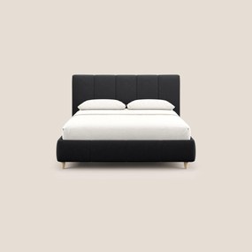Laura letto imbottito contenitore e sfoderabile in microfibra velluto impermeabile T09
