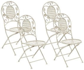 Set di 4 sedie bistro in metallo bianco sporco BIVIO Beliani