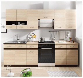 Cucina VALERIA 240 cm, marrone/rovere sonoma